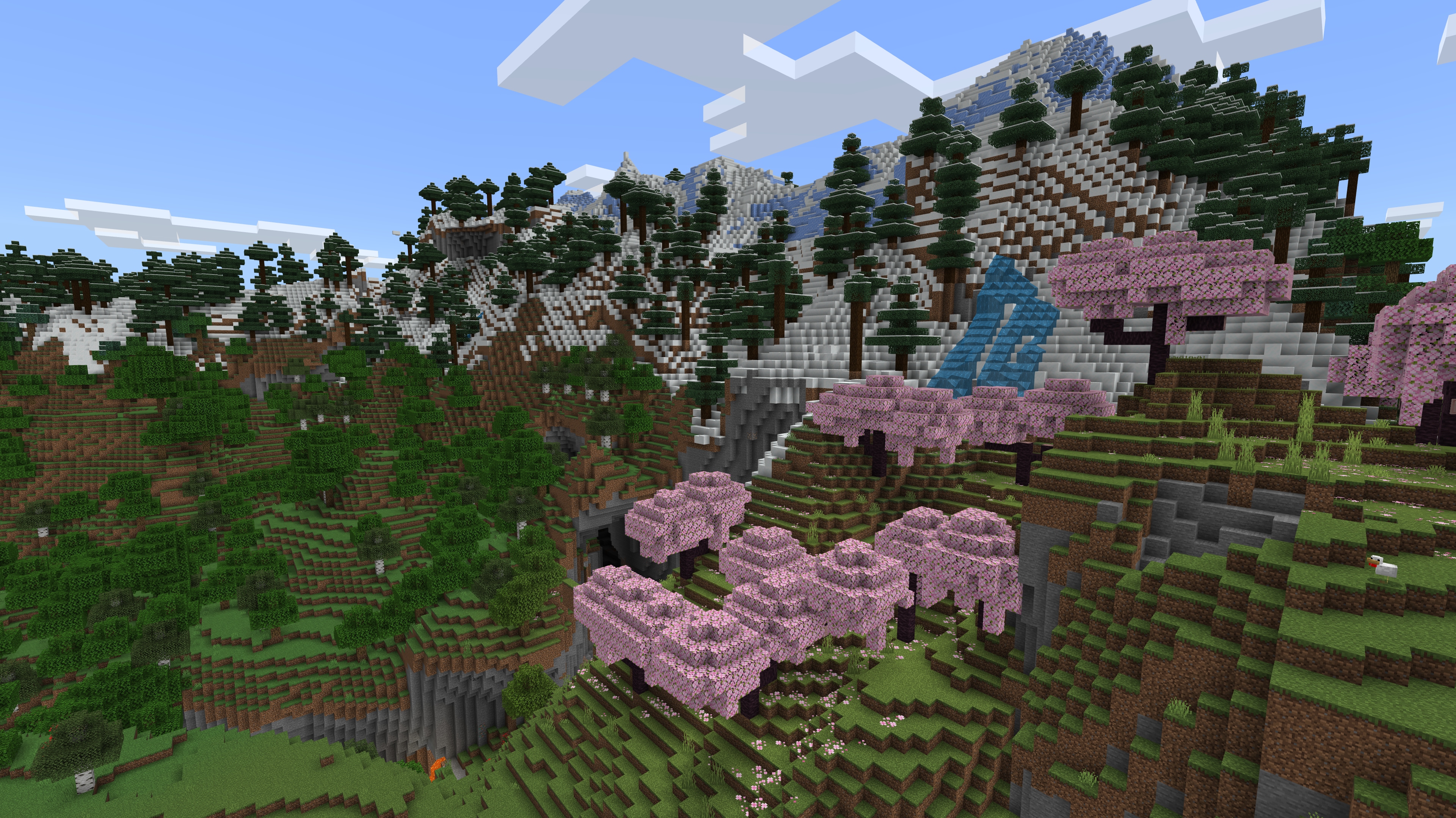 Explore a colourful Minecraft world with your friends